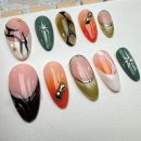 Abstract color block nail art sticker set