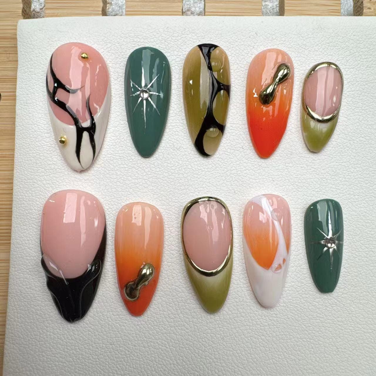 Abstract color block nail art sticker set - Image 4