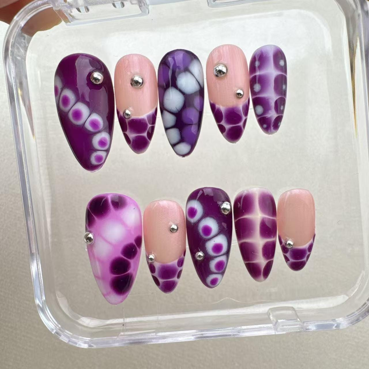 Purple Halo Bubble Nail Sticker Set