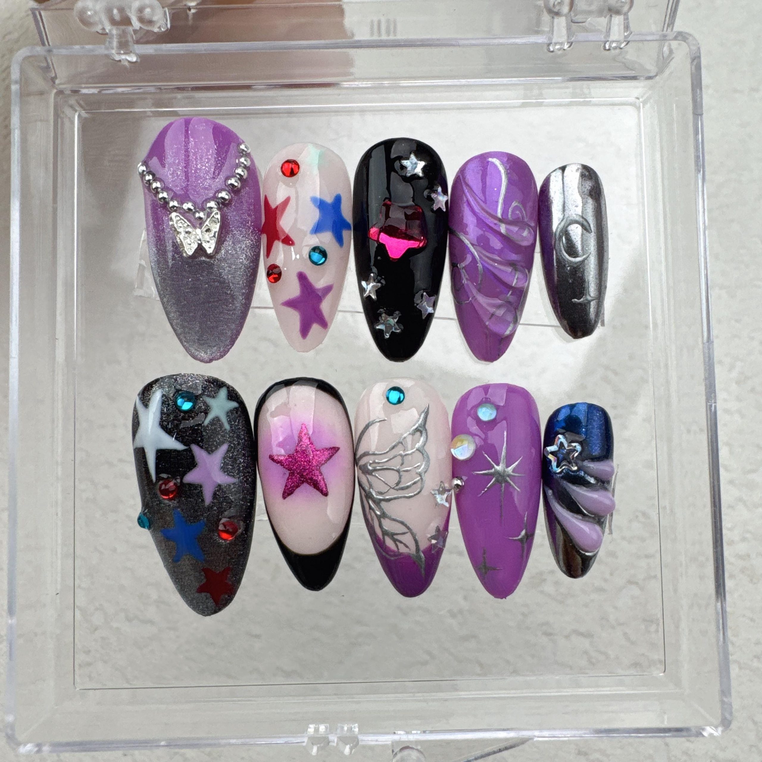 Starry Sky Mixed Color Press-Type Nail Art Set